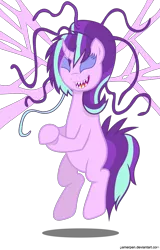 Size: 1028x1610 | Tagged: artist:gamerpen, derpibooru import, semi-grimdark, simple background, solo, starlight glimmer, symbiote, transparent background