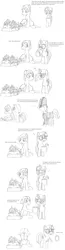 Size: 1260x4880 | Tagged: absurd resolution, artist:dsb71013, comic, derpibooru import, facehoof, monochrome, oblivious, oc, oc:amber spark, oc:static signal, safe, unofficial characters only