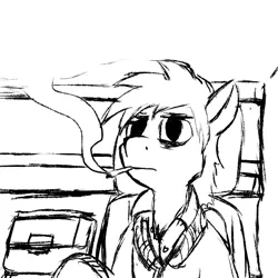 Size: 600x600 | Tagged: safe, artist:thebathwaterhero, derpibooru import, oc, oc:cold file, unofficial characters only, pegasus, pony, cyoa:semantic error, car, cigarette, cyberpunk, cyoa, male, smoking, solo, stallion, story included