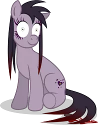 Size: 4702x5998 | Tagged: semi-grimdark, artist:chimajra, derpibooru import, oc, oc:wicked heart, unofficial characters only, pony, absurd resolution, blood, female, knife, mare, simple background, sitting, solo, transparent background, wide eyes