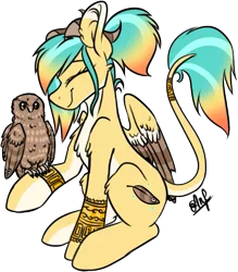 Size: 749x855 | Tagged: safe, artist:akimi--chan, derpibooru import, oc, unofficial characters only, owl, pegasus, pony, simple background, solo, transparent background