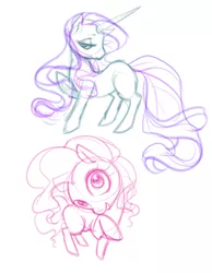 Size: 800x1031 | Tagged: artist:sererena, derpibooru import, pinkie pie, rarity, safe, sketch