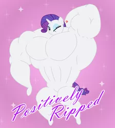 Size: 1300x1450 | Tagged: suggestive, artist:urkel, derpibooru import, rarity, pony, unicorn, bipedal, female, fetish, heart, looking at you, mare, muscle fetish, muscles, one eye closed, overdeveloped muscles, ripped, ripped rarity, solo, solo female, wink