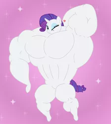 Size: 1300x1450 | Tagged: suggestive, artist:urkel, derpibooru import, rarity, pony, unicorn, bipedal, female, fetish, heart, looking at you, mare, muscle fetish, muscles, one eye closed, overdeveloped muscles, ripped rarity, solo, solo female, wink