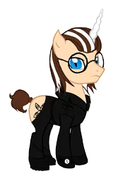 Size: 2690x4029 | Tagged: safe, artist:darkest-lunar-flower, derpibooru import, oc, oc:mugen kagemaru, ponified, unofficial characters only, pony, unicorn, 2017 community collab, derpibooru community collaboration, absurd resolution, glasses, looking at you, male, simple background, solo, stallion, transparent background