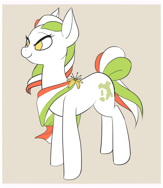Size: 730x840 | Tagged: safe, artist:tilling-tan, derpibooru import, oc, oc:princess stivalia, ponified, unofficial characters only, female, flag, flower, italy, lidded eyes, nation ponies, neckerchief, smiling, solo