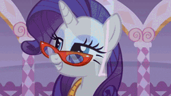 Size: 463x260 | Tagged: safe, derpibooru import, screencap, opalescence, rarity, cat, pony, suited for success, animated, art of the dress, gif, sewing, sewing machine
