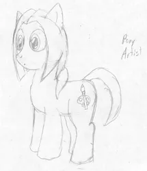 Size: 1266x1475 | Tagged: safe, artist:steelph, derpibooru import, oc, oc:artist, unofficial characters only, earth pony, pony, male, monochrome, solo