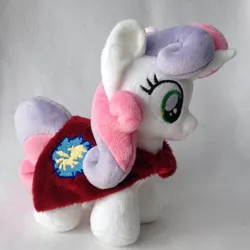 Size: 960x960 | Tagged: artist:burgunzik, cape, clothes, cmc cape, derpibooru import, irl, photo, plushie, safe, solo, sweetie belle