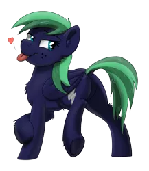 Size: 1323x1525 | Tagged: safe, artist:wcnimbus, derpibooru import, oc, oc:middy, unofficial characters only, pegasus, pony, bedroom eyes, dock, featureless crotch, female, heart eyes, mare, plot, presenting, simple background, smiling, solo, tongue out, transparent background, wingding eyes