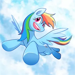 Size: 900x900 | Tagged: artist:jgu112, derpibooru import, flying, rainbow dash, safe, sky, solo