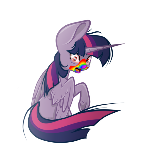 Size: 1024x913 | Tagged: dead source, safe, artist:themagicfantasy, derpibooru import, twilight sparkle, twilight sparkle (alicorn), alicorn, pony, cookie zombie, red eyes, simple background, solo, transparent background