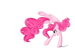 Size: 1024x718 | Tagged: artist:themagicfantasy, backbend, derpibooru import, flexible, pinkie pie, safe, simple background, solo, transparent background