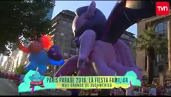 Size: 1280x720 | Tagged: safe, derpibooru import, twilight sparkle, twilight sparkle (alicorn), alicorn, pony, balloon, chile, giant pony, irl, latin american, macro, parade, parade balloon, paris parade, photo