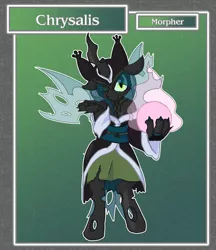 Size: 1688x1950 | Tagged: anthro, artist:brownie-bytes, crossover, derpibooru import, final fantasy, morpher, queen chrysalis, safe, solo, unguligrade anthro