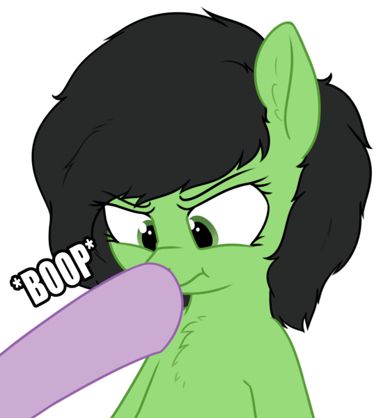 Size: 2071x2232 | Tagged: safe, artist:smoldix, derpibooru import, twilight sparkle, oc, oc:anon, oc:anonfilly, boop, bust, caption, chest fluff, cross-eyed, ear fluff, female, implied twilight sparkle, nose wrinkle, offscreen character, scrunchy face, simple background, solo focus, :t, transparent background