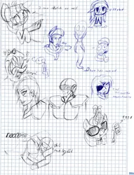 Size: 1280x1679 | Tagged: artist:an-m, derpibooru import, food, graph paper, lined paper, moondancer, oc, oc:abstract module, pasta, safe, sketch, spaghetti, traditional art, unofficial characters only