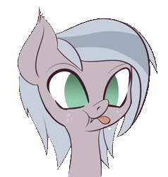 Size: 585x614 | Tagged: safe, artist:an-m, derpibooru import, oc, oc:whisper, unofficial characters only, bat pony, pony, animated, fangs, freckles, gif, solo, tongue out