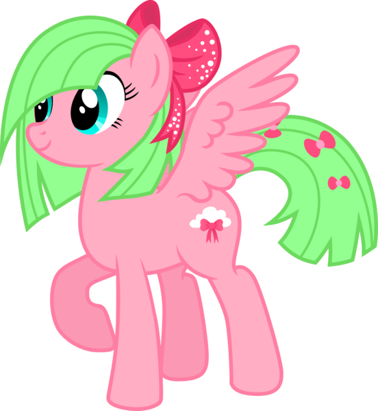 Size: 6038x6563 | Tagged: safe, artist:chimajra, derpibooru import, oc, oc:cutie cloud, unofficial characters only, pegasus, pony, absurd resolution, bow, cutie mark, female, hair bow, mare, simple background, solo, transparent background, vector