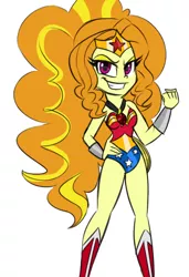 Size: 518x756 | Tagged: safe, artist:wubcakeva, derpibooru import, adagio dazzle, equestria girls, rainbow rocks, bare shoulders, clothes, cosplay, costume, sleeveless, solo, strapless, wonder woman