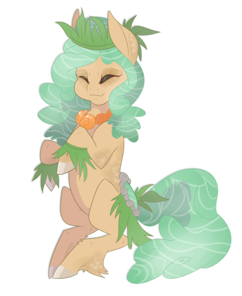 Size: 1024x1252 | Tagged: safe, artist:rannarbananar, derpibooru import, oc, oc:keiki, unofficial characters only, original species, pond pony, eyes closed, solo