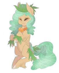 Size: 1024x1252 | Tagged: safe, artist:rannarbananar, derpibooru import, oc, oc:keiki, unofficial characters only, original species, pond pony, eyes closed, solo