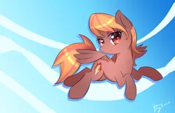 Size: 1024x663 | Tagged: safe, artist:kawaiipony2, derpibooru import, oc, oc:lava plume, unofficial characters only, pegasus, pony, commission, female, flying, smiling, solo