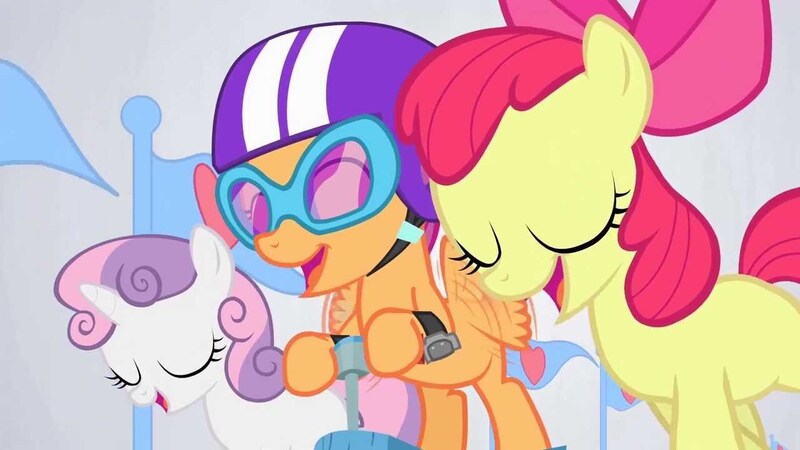 Size: 1280x720 | Tagged: safe, derpibooru import, screencap, apple bloom, scootaloo, sweetie belle, pony, flight to the finish, cutie mark crusaders, hearts strong as horses