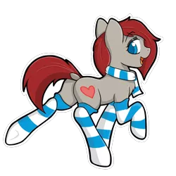 Size: 2000x2000 | Tagged: artist:billysan727, chest fluff, clothes, cute, derpibooru import, oc, oc:ponepony, pony town, safe, scarf, simple background, socks, solo, sticker, striped socks, transparent background, unofficial characters only