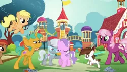 Size: 1280x720 | Tagged: safe, derpibooru import, screencap, button mash, cheerilee, diamond tiara, pipsqueak, silver spoon, snails, earth pony, pony, crusaders of the lost mark, colt, male, the pony i want to be, tiaralove