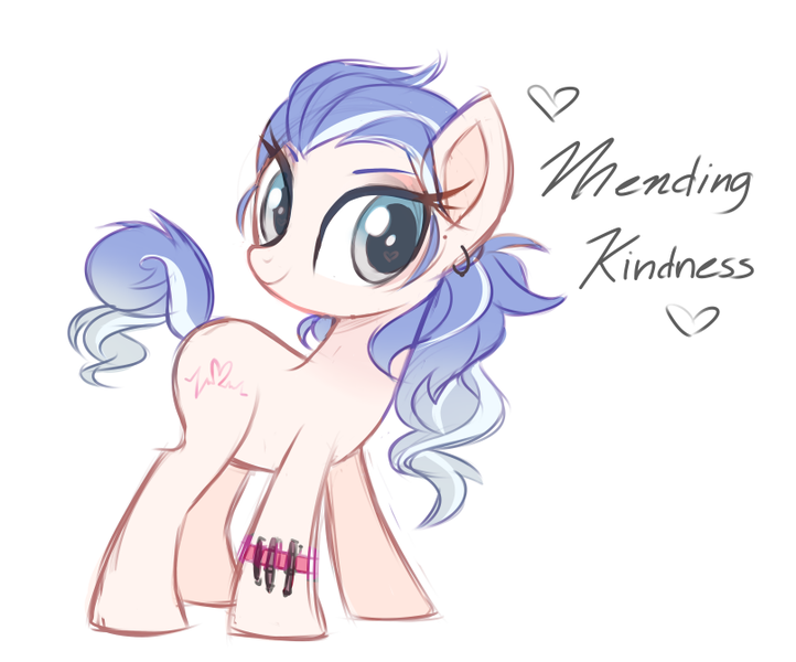 Size: 807x671 | Tagged: safe, artist:wicklesmack, derpibooru import, oc, oc:mending kindness, unofficial characters only, earth pony, pony, female, mare, simple background, sketch, solo, white background