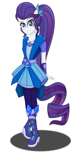 Size: 1757x3469 | Tagged: safe, artist:deannaphantom13, derpibooru import, rarity, equestria girls, legend of everfree, boots, crossed legs, crystal guardian, hasbro, hasbro studios, high heels, jewelry, looking at you, ponied up, ponytail, shoes, simple background, smiling, solo, super ponied up, transparent background