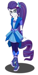 Size: 1757x3469 | Tagged: safe, artist:deannaphantom13, derpibooru import, rarity, equestria girls, legend of everfree, boots, crossed legs, crystal guardian, hasbro, hasbro studios, high heels, jewelry, looking at you, ponied up, ponytail, shoes, simple background, smiling, solo, super ponied up, transparent background