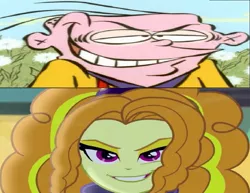 Size: 935x720 | Tagged: safe, derpibooru import, edit, edited screencap, screencap, adagio dazzle, equestria girls, rainbow rocks, comparison, ed edd n eddy, eddy, evil face, honor thy ed, wrong aspect ratio