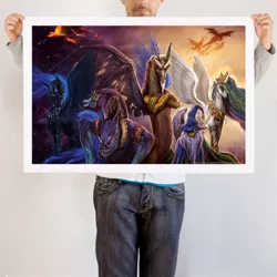 Size: 1000x1000 | Tagged: ahuizotl, art print, derpibooru import, discord, human, irl, irl human, merchandise, nightmare moon, photo, princess celestia, safe, star swirl the bearded, welovefine