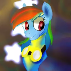 Size: 500x500 | Tagged: artist:goat train, artist:jbond, bust, clothes, colored, color edit, derpibooru import, edit, goggles, portrait, rainbow dash, safe, solo, uniform, wonderbolts, wonderbolt trainee uniform