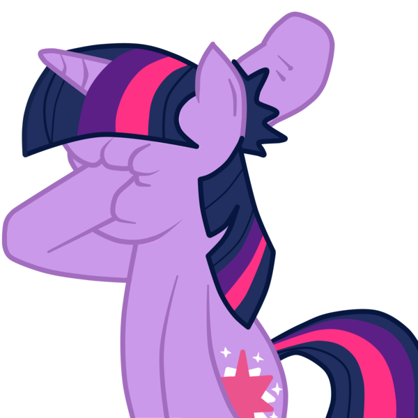 Size: 5000x5000 | Tagged: safe, artist:fedumedu, derpibooru import, twilight sparkle, unicorn, absurd resolution, facehoof, reaction image, simple background, solo, transparent background, unicorn twilight