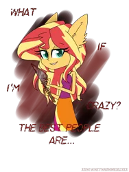 Size: 2400x3200 | Tagged: semi-grimdark, artist:xxsunsetshimmer23xx, derpibooru import, sunset shimmer, equestria girls, female, knife, mad hatter, melanie martinez, ponied up, simple background, solo, song reference, transparent background