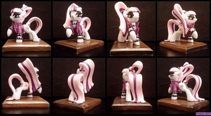 Size: 1280x705 | Tagged: artist:prodius, coloratura, countess coloratura, craft, derpibooru import, female, figurine, irl, photo, raised leg, safe, sculpey, sculpture, show accurate, solo, traditional art