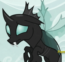 Size: 260x245 | Tagged: animated, changeling, cropped, derpibooru import, discovery family logo, flying, gif, sad, safe, screencap, solo, the times they are a changeling, thorax