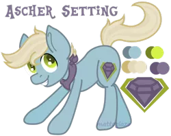 Size: 1024x809 | Tagged: safe, artist:matteglaze, derpibooru import, oc, oc:ascher setting, unofficial characters only, earth pony, pony, bandana, commission, cutie mark, magical lesbian spawn, offspring, parent:coco pommel, parent:limestone pie, solo