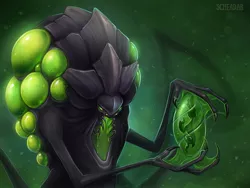 Size: 1000x750 | Tagged: abathur, artist:scheadar, changeling, changeling queen, cocoon, creepy, derpibooru import, female, queen chrysalis, safe, starcraft, zerg