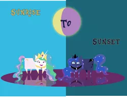 Size: 4302x3484 | Tagged: absurd resolution, artist:gimpy10145, box ponies, derpibooru import, moon, moonbutt, princess celestia, princess luna, safe, sun, sunbutt, sunrise, sunset, vector, wallpaper