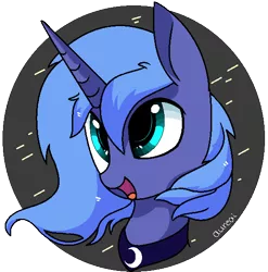 Size: 564x572 | Tagged: artist:aureai, bust, derpibooru import, ms paint, no nose, open mouth, portrait, princess luna, s1 luna, safe, simple background, solo, transparent background