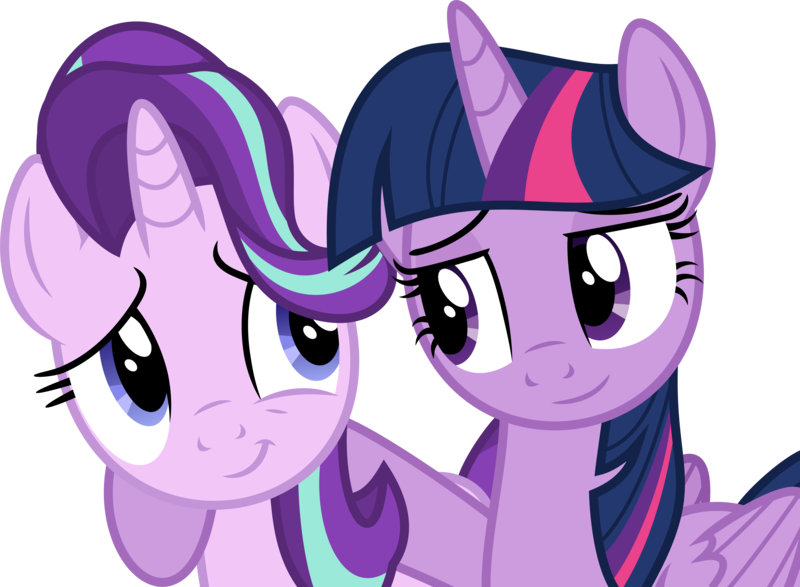 Size: 6001x4400 | Tagged: safe, artist:deratrox, derpibooru import, starlight glimmer, twilight sparkle, twilight sparkle (alicorn), alicorn, pony, unicorn, to where and back again, .svg available, absurd resolution, cute, duo, female, glimmerbetes, hug, looking at each other, mare, raised hoof, simple background, transparent background, twiabetes, vector