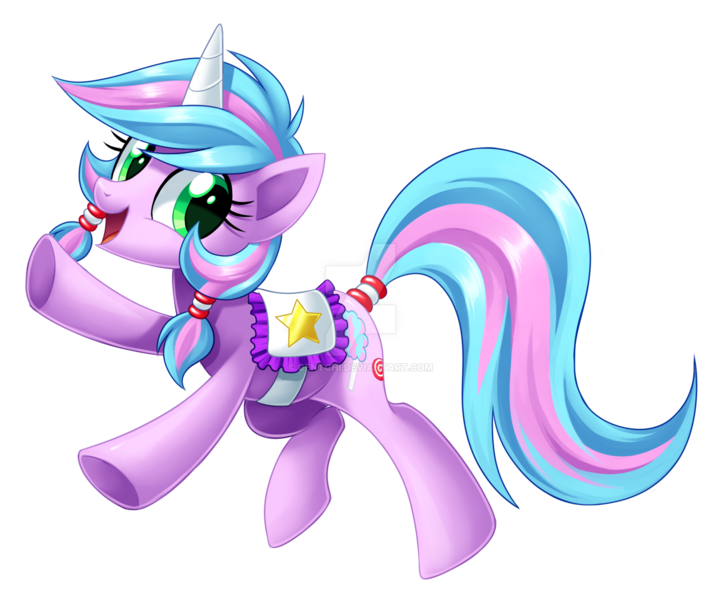 Size: 1600x1331 | Tagged: safe, artist:centchi, derpibooru import, oc, oc:cutton candy, unofficial characters only, pony, unicorn, female, mare, saddle, simple background, solo, tack, transparent background, watermark