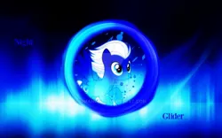 Size: 1024x640 | Tagged: safe, artist:djdavid98 edits, artist:qman434, derpibooru import, night glider, pegasus, pony, circle, effects, female, mare, solo, vector, wallpaper, watermark