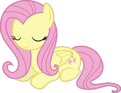 Size: 6000x4627 | Tagged: absurd resolution, artist:forgalorga, artist:slb94, behaving like a cat, cute, derpibooru import, eyes closed, fluttercat, fluttershy, prone, safe, shyabetes, simple background, solo, transparent background, vector, your little pets