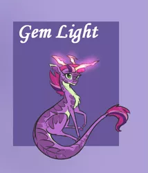 Size: 771x900 | Tagged: artist:alorix, derpibooru import, dracony, hybrid, interspecies offspring, kirin, oc, oc:gem light, offspring, parent:spike, parents:twispike, parent:twilight sparkle, safe, solo, unofficial characters only