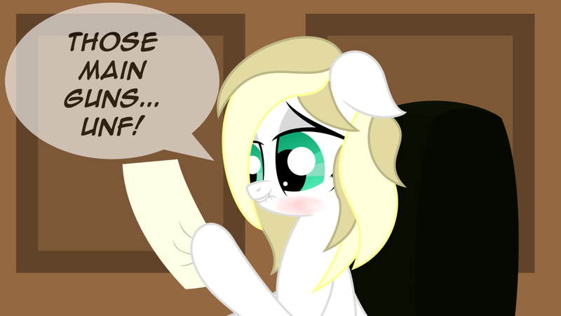 Size: 1280x720 | Tagged: safe, artist:anonymousdrawfig, derpibooru import, oc, oc:breta, unofficial characters only, earth pony, pony, aryan, aryan pony, blonde, blushing, marine, nazipone, office, paper, photo, reading, solo, text